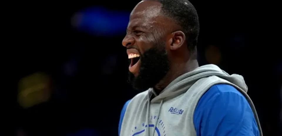 Player laughing during warm-up on court