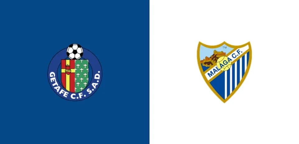 Logos of Getafe CF and Malaga CF side by side