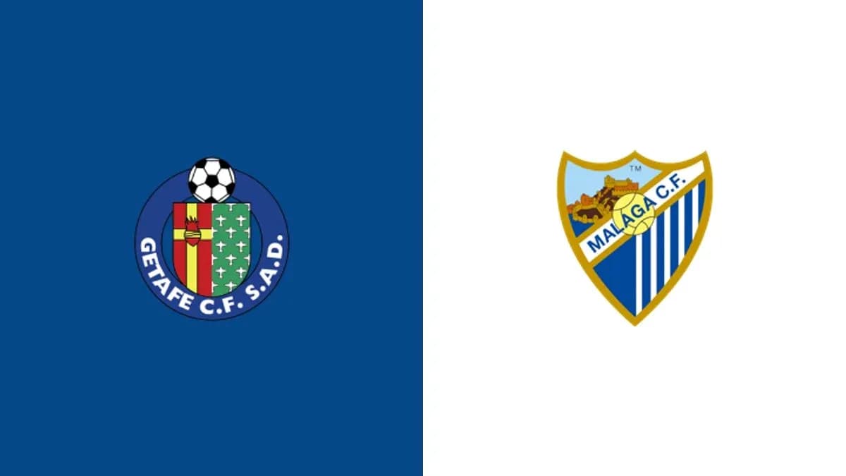 Logos of Getafe CF and Malaga CF side by side