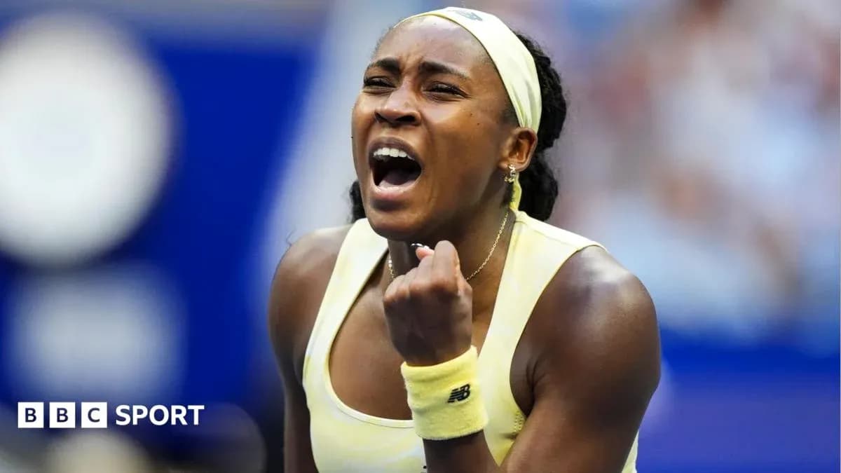 Tennis player celebrating during a match