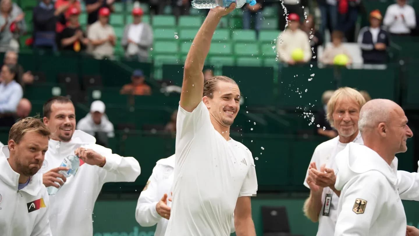 Player celebrating with teammates after a match