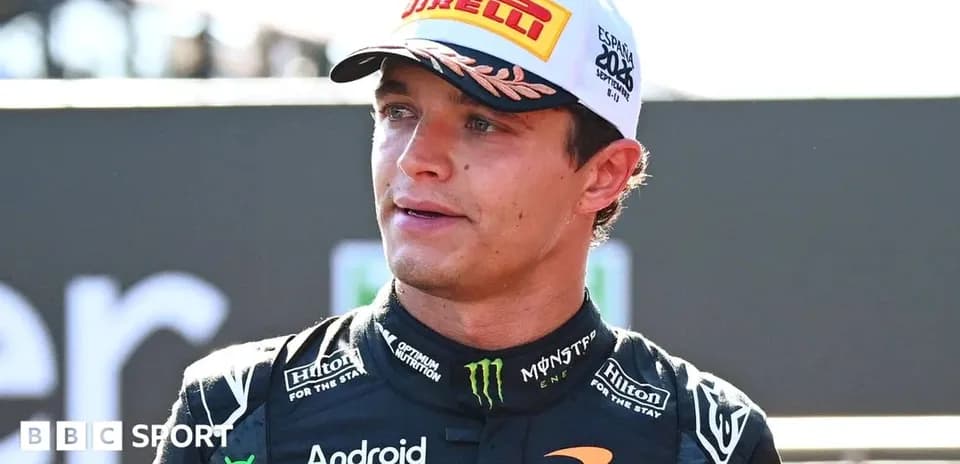 Driver speaking after Formula 1 race event