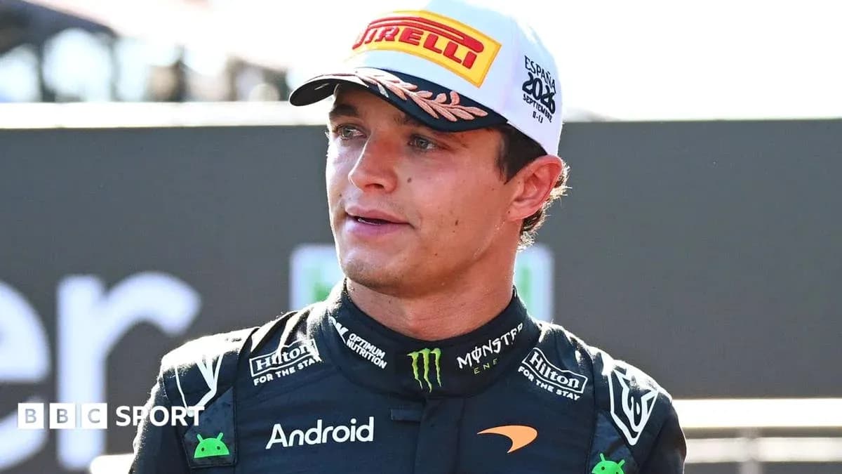 Driver speaking after Formula 1 race event