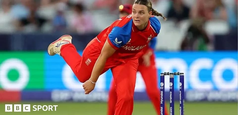England player bowling during cricket match