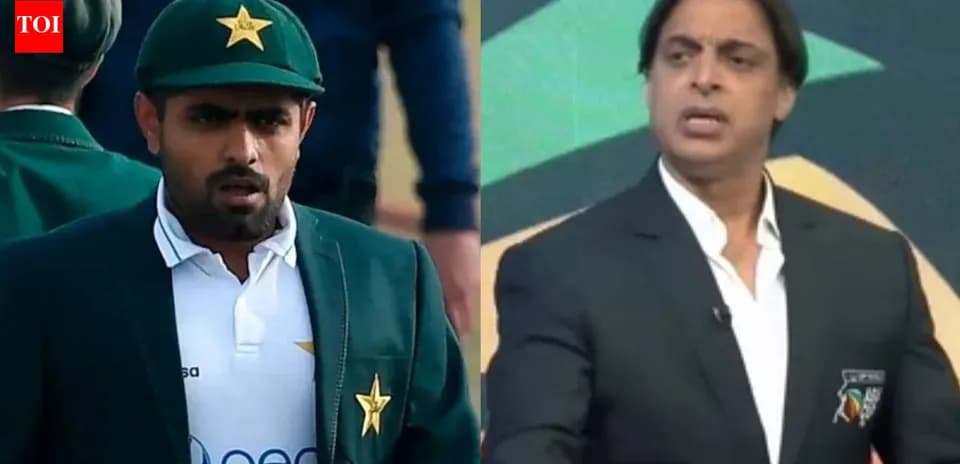 Babar Azam and Shoaib Akhtar in a split-screen interview