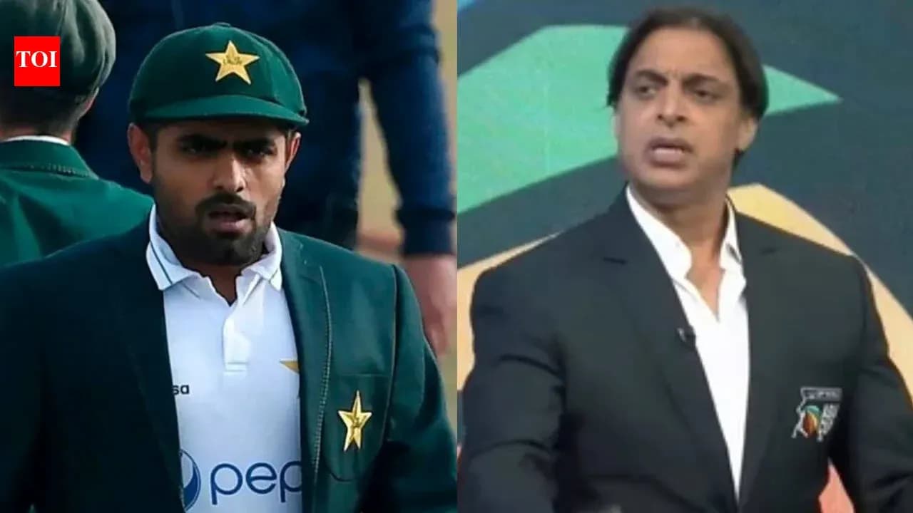 Babar Azam and Shoaib Akhtar in a split-screen interview
