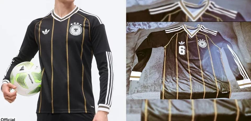 Black Germany football jersey with number 6