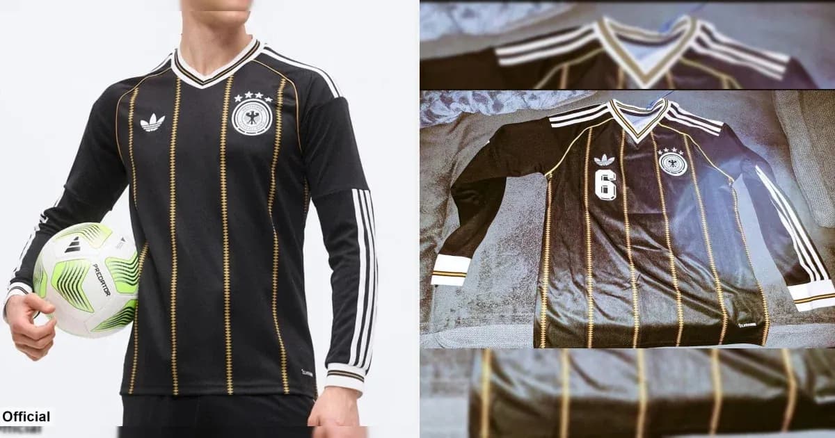 Black Germany football jersey with number 6
