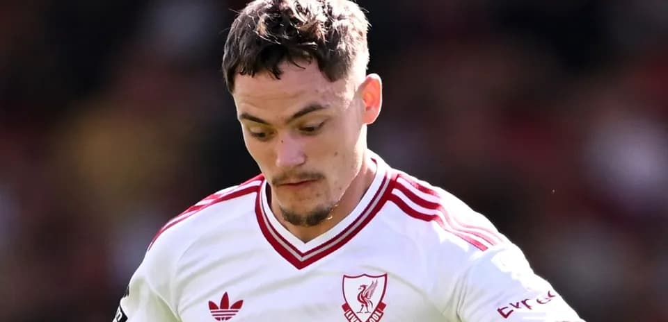 Liverpool player focused during match action