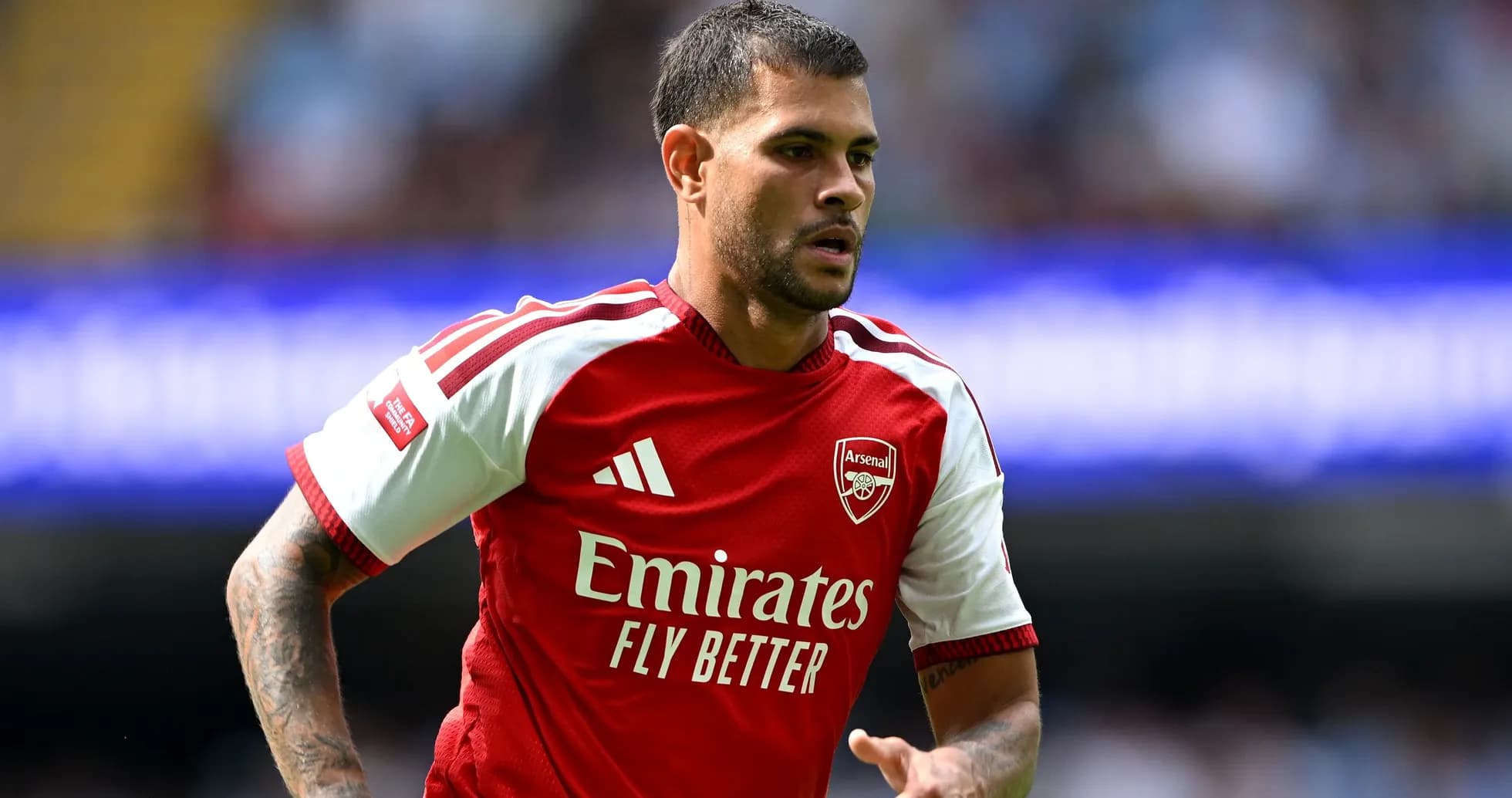 Player wearing Arsenal kit during a match