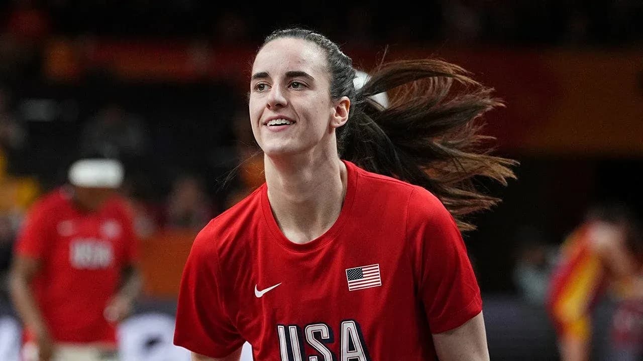 Player warming up in USA basketball jersey