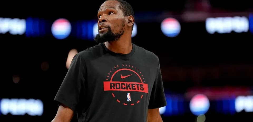 Player wearing Houston Rockets shirt on court