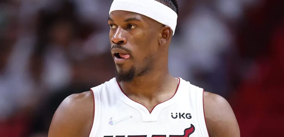 Player in Miami Heat jersey during game