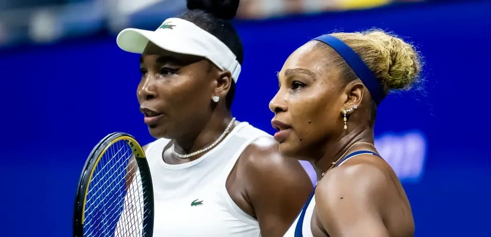 Venus and Serena Williams during a tennis match