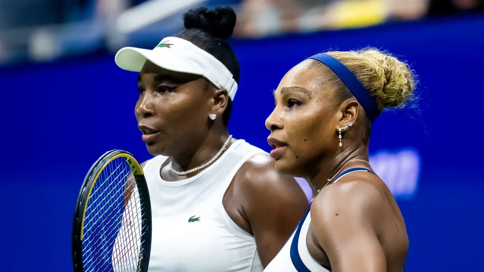 Venus and Serena Williams during a tennis match