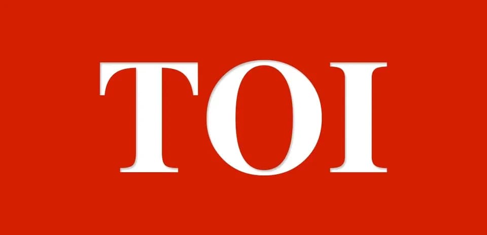 TOI logo on red background