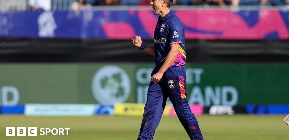 Bowler celebrating wicket during cricket match