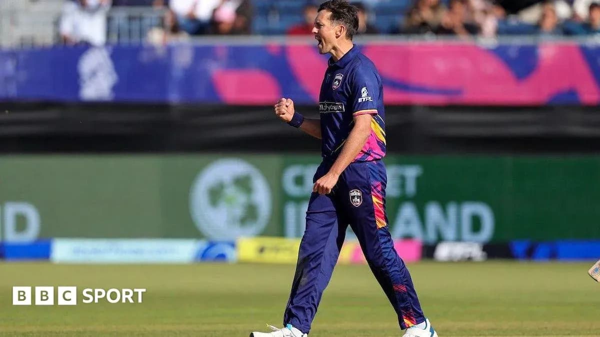 Bowler celebrating wicket during cricket match