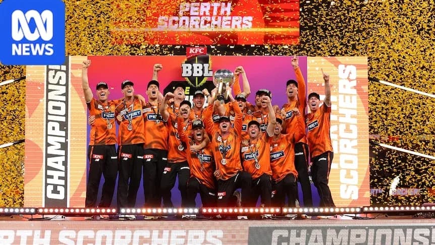 Perth Scorchers celebrating BBL championship victory
