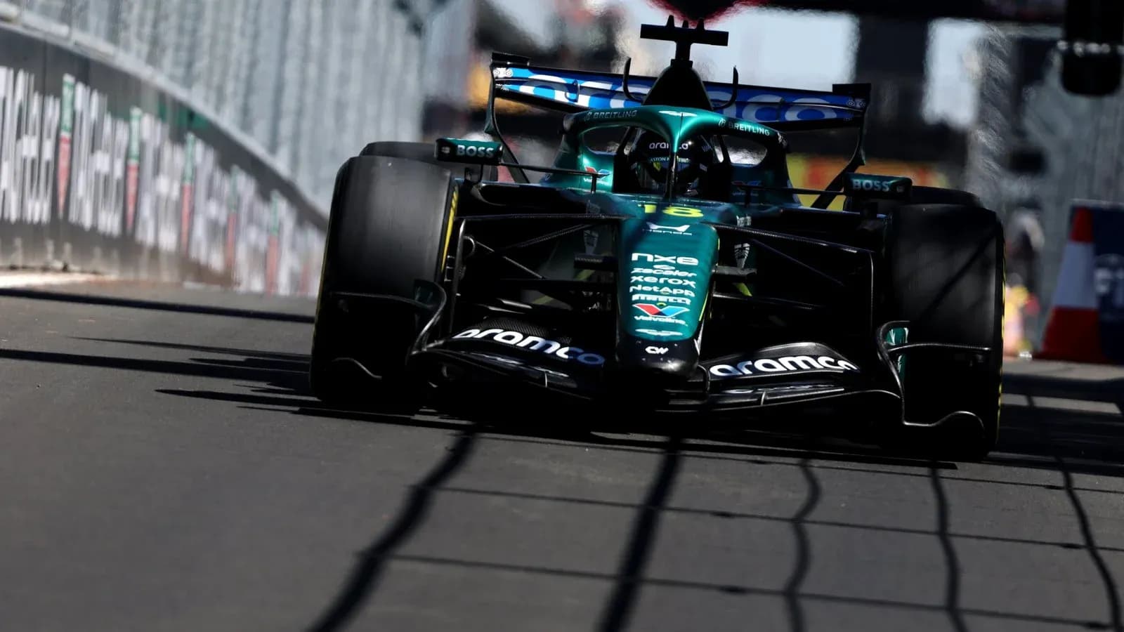 Formula 1 car racing on the track