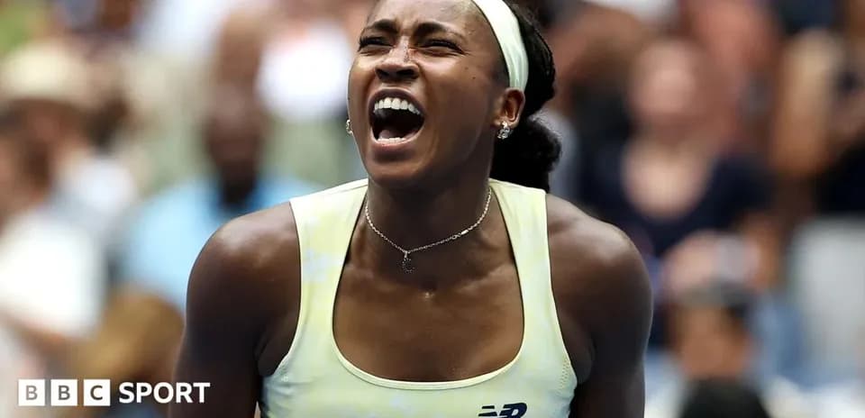 Tennis player celebrating during a match at US Open
