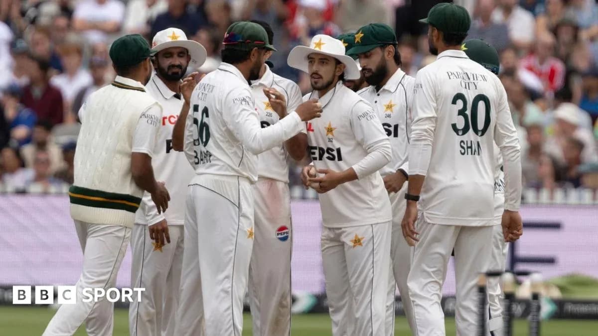 Pakistan cricket team celebrating during a match