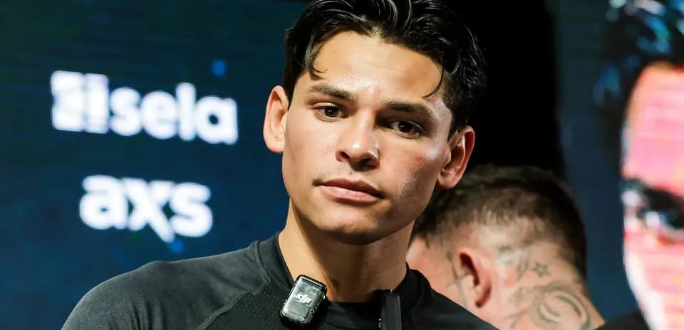 Boxer with microphone preparing for event