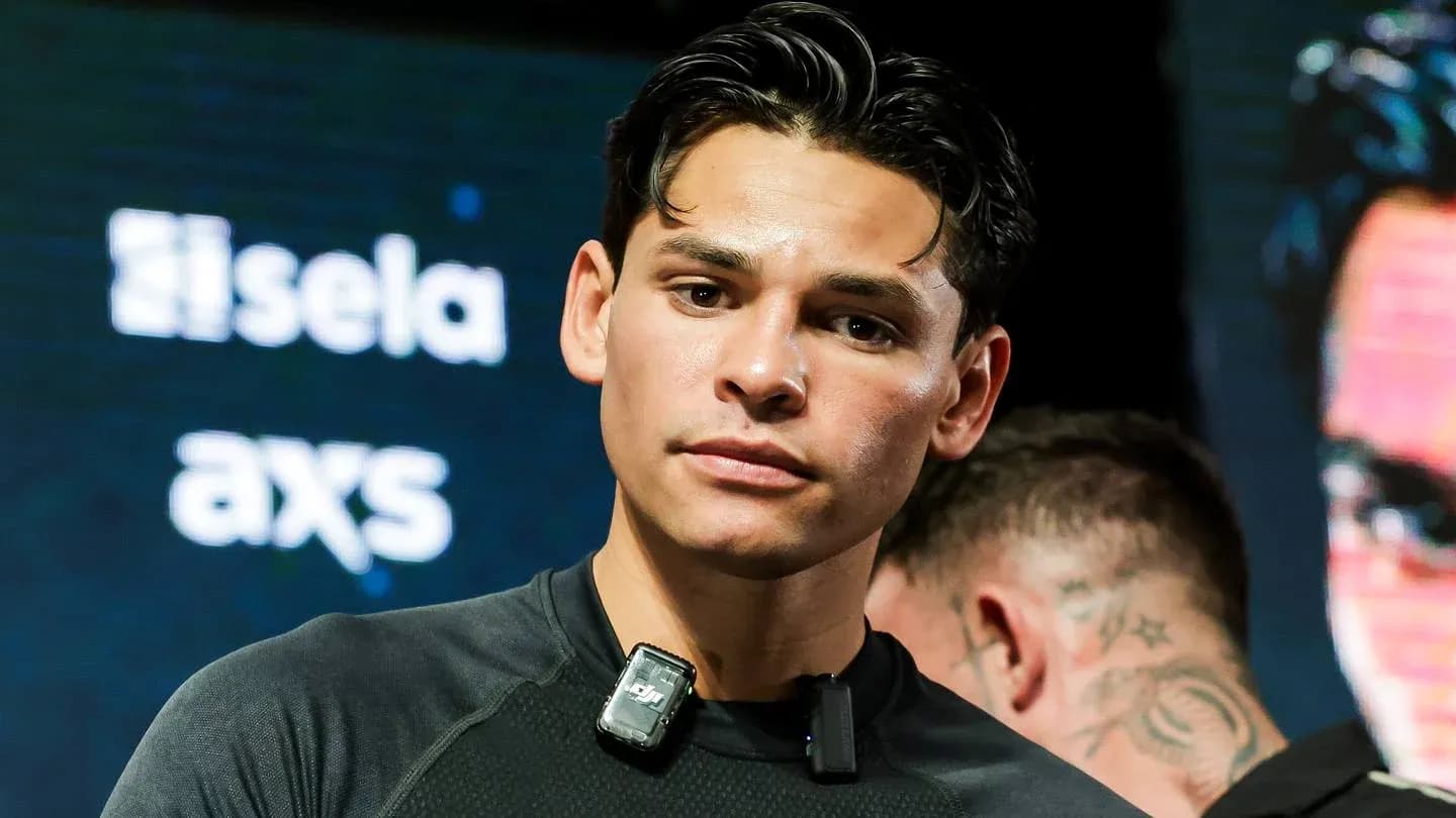 Boxer with microphone preparing for event