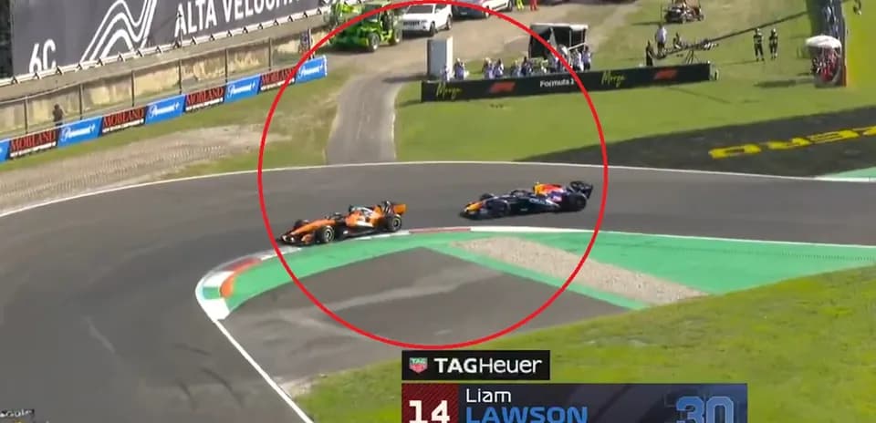 Liam Lawson and another car racing on track