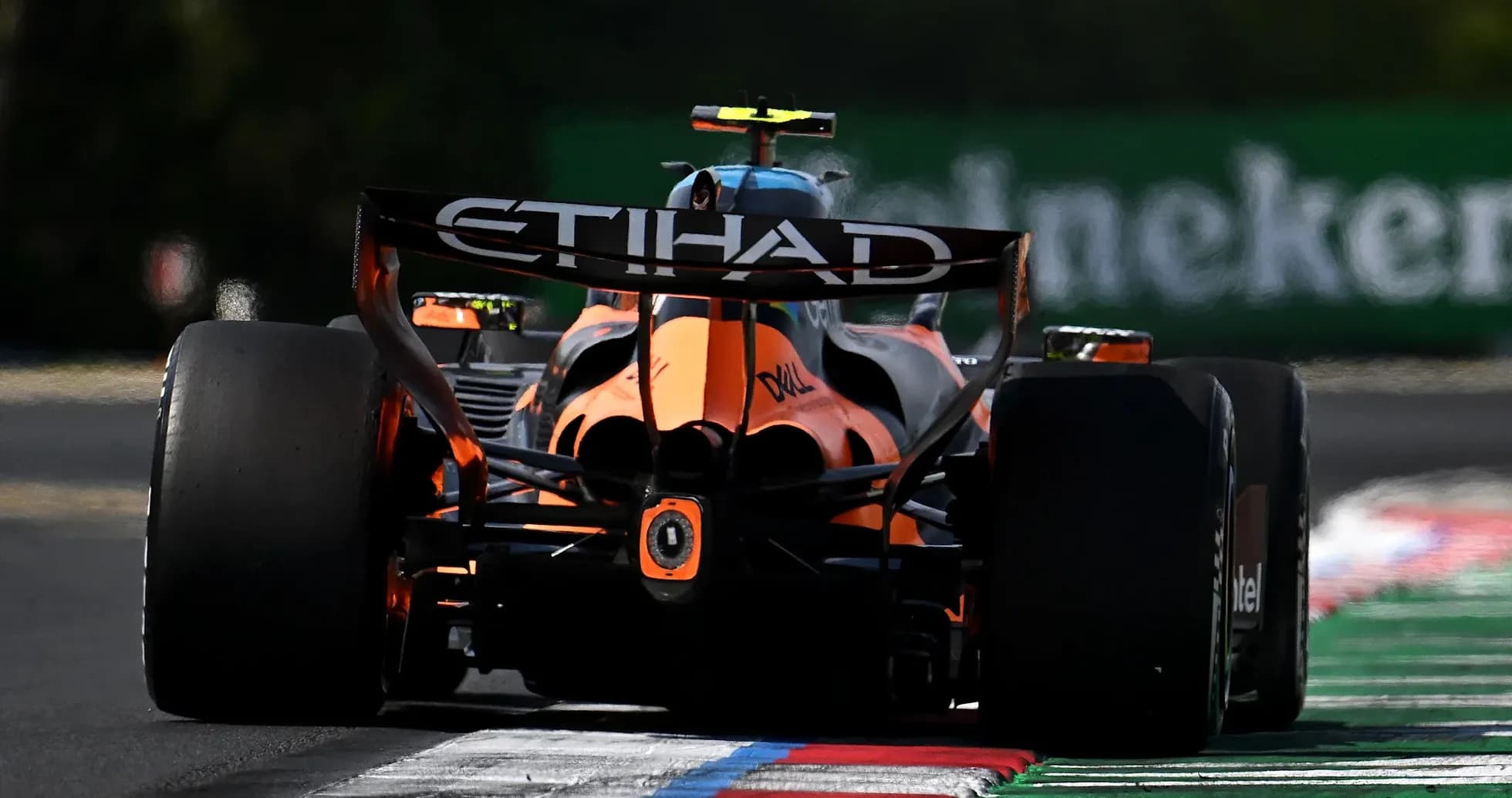 McLaren Formula 1 car on track during race