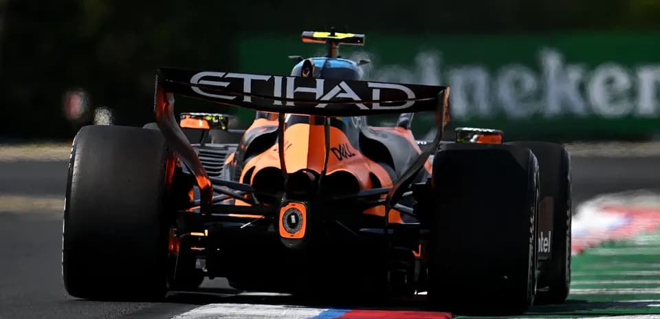 McLaren Formula 1 car on track during race