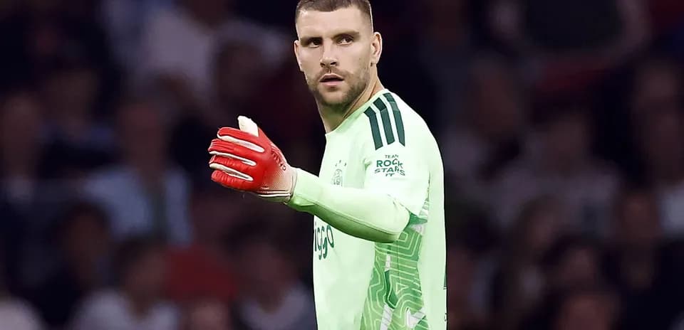 Goalkeeper gesturing during a soccer match