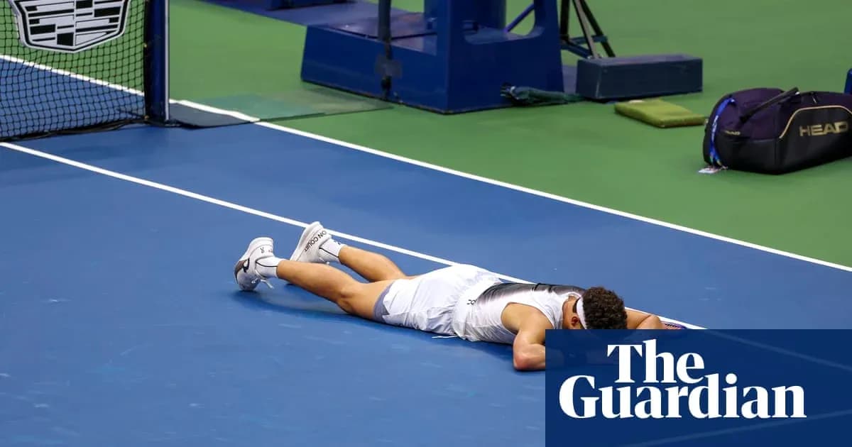 Player lying on the court after match loss