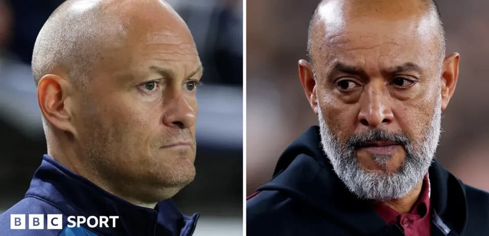 Two football managers on sidelines during match