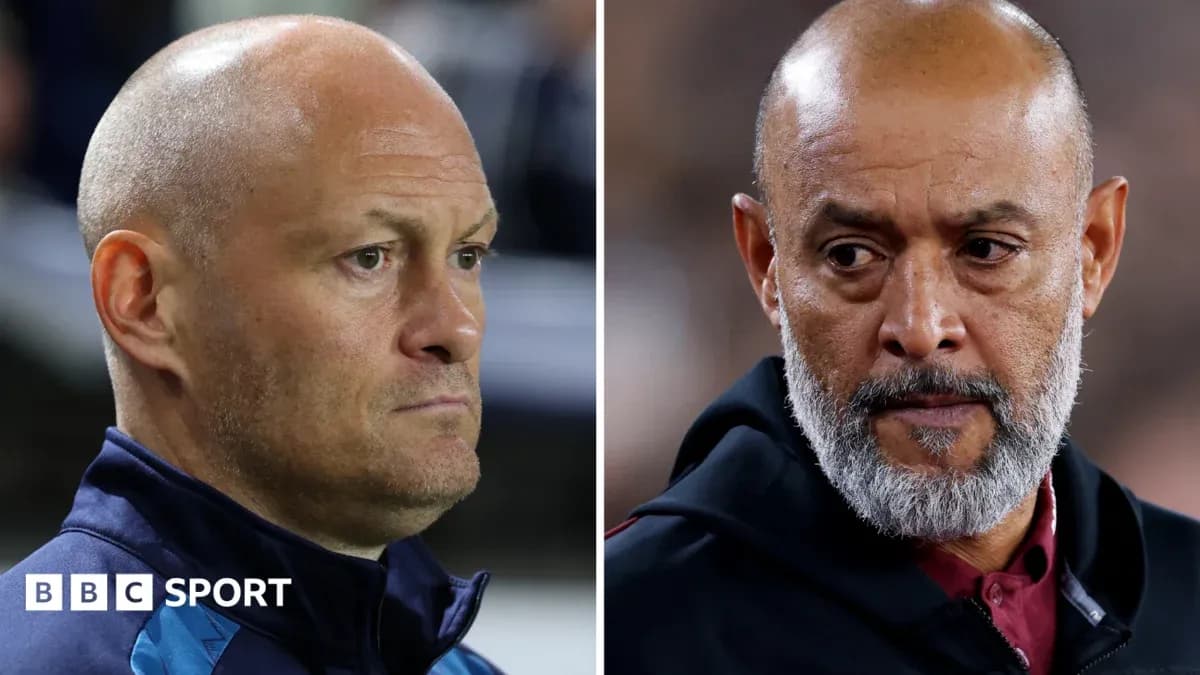 Two football managers on sidelines during match