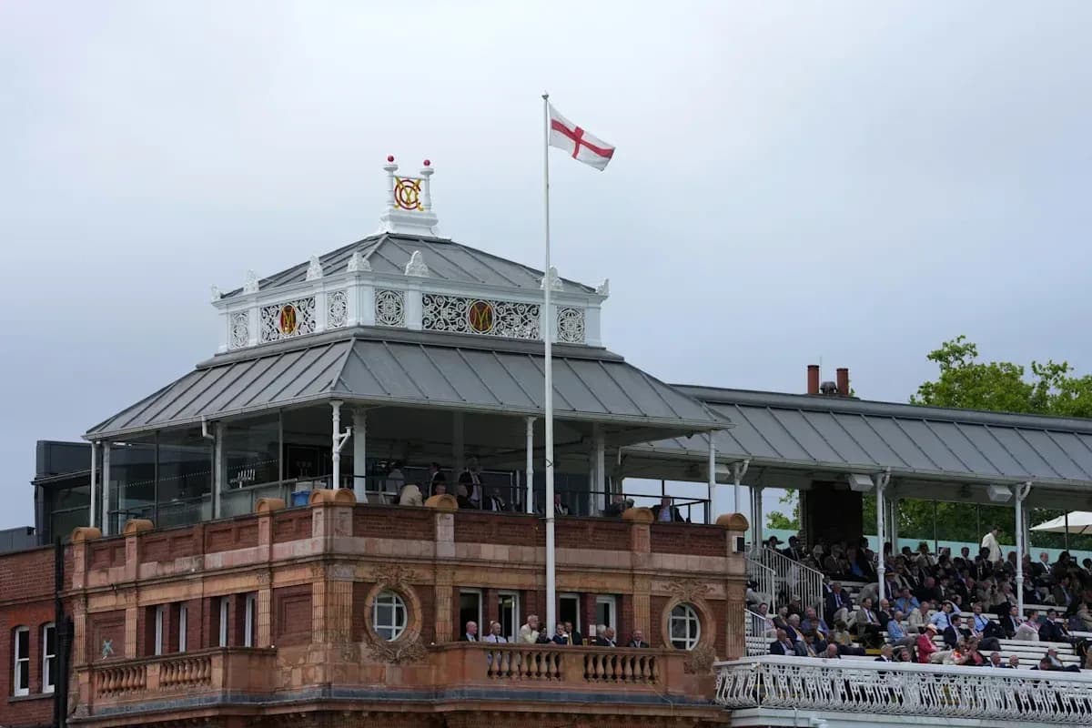 Grandstand at Lord's Cricket Ground with spectators