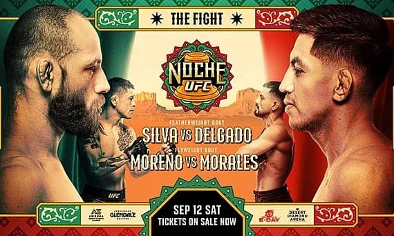 UFC fight card featuring Silva, Delgado, Moreno, Morales