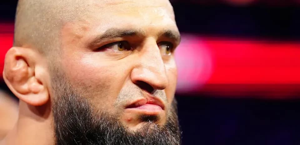 Close-up of fighter with beard before match