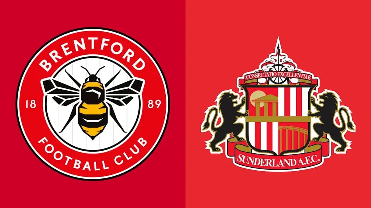 Logos of Brentford FC and Sunderland AFC side by side