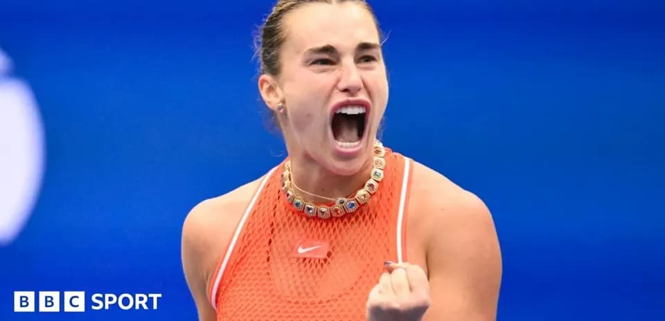 Player celebrating a point during tennis match