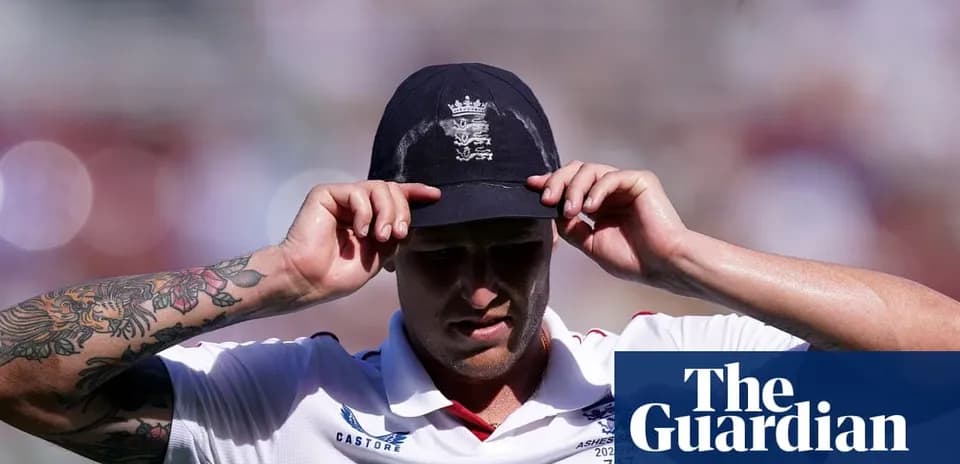 Cricketer adjusting cap during match on field