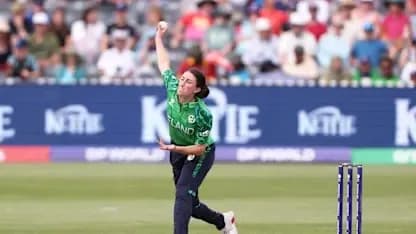 Bowler delivering ball during cricket match