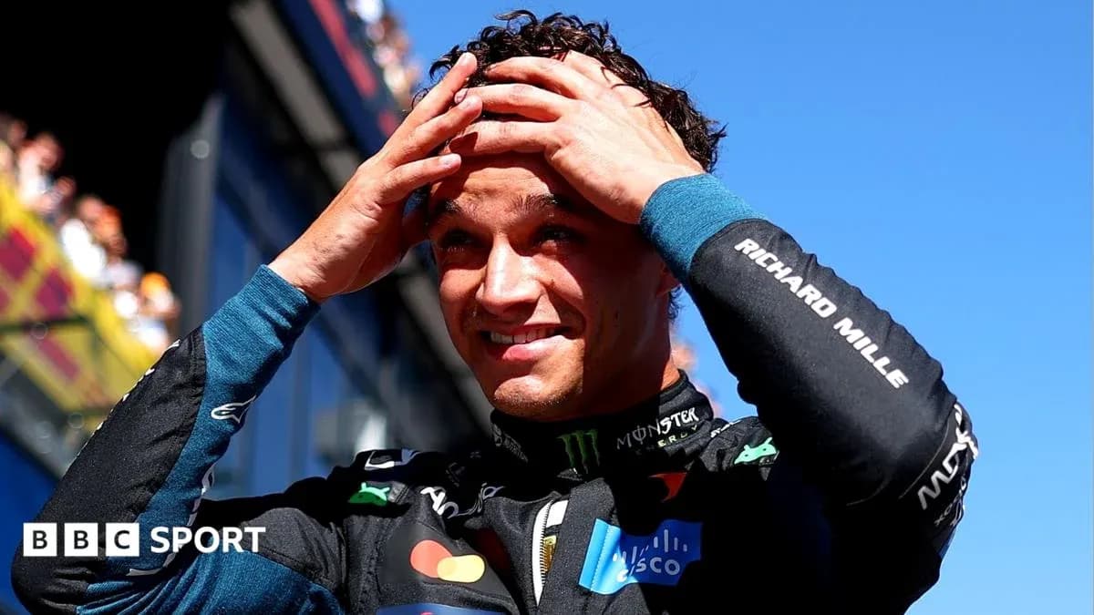 Driver celebrating after a race, touching his head