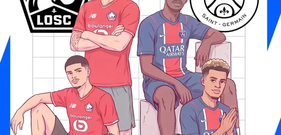 Animated players from LOSC and Paris Saint-Germain