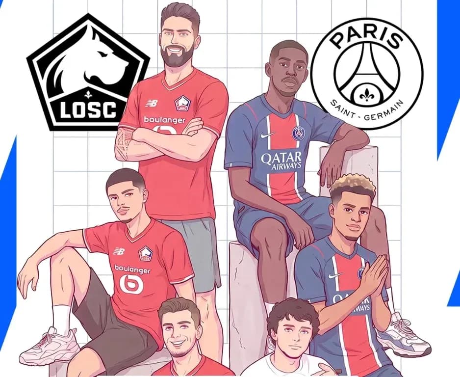 Animated players from LOSC and Paris Saint-Germain