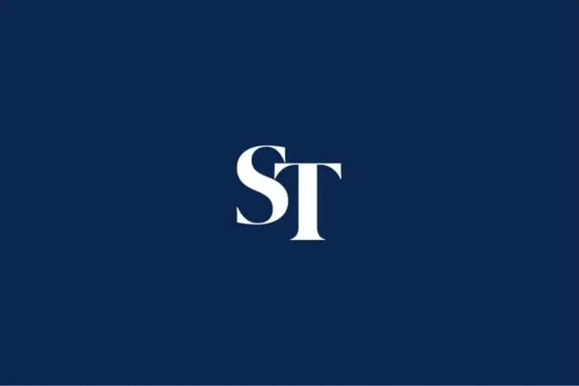 Logo featuring 'ST' on dark blue background