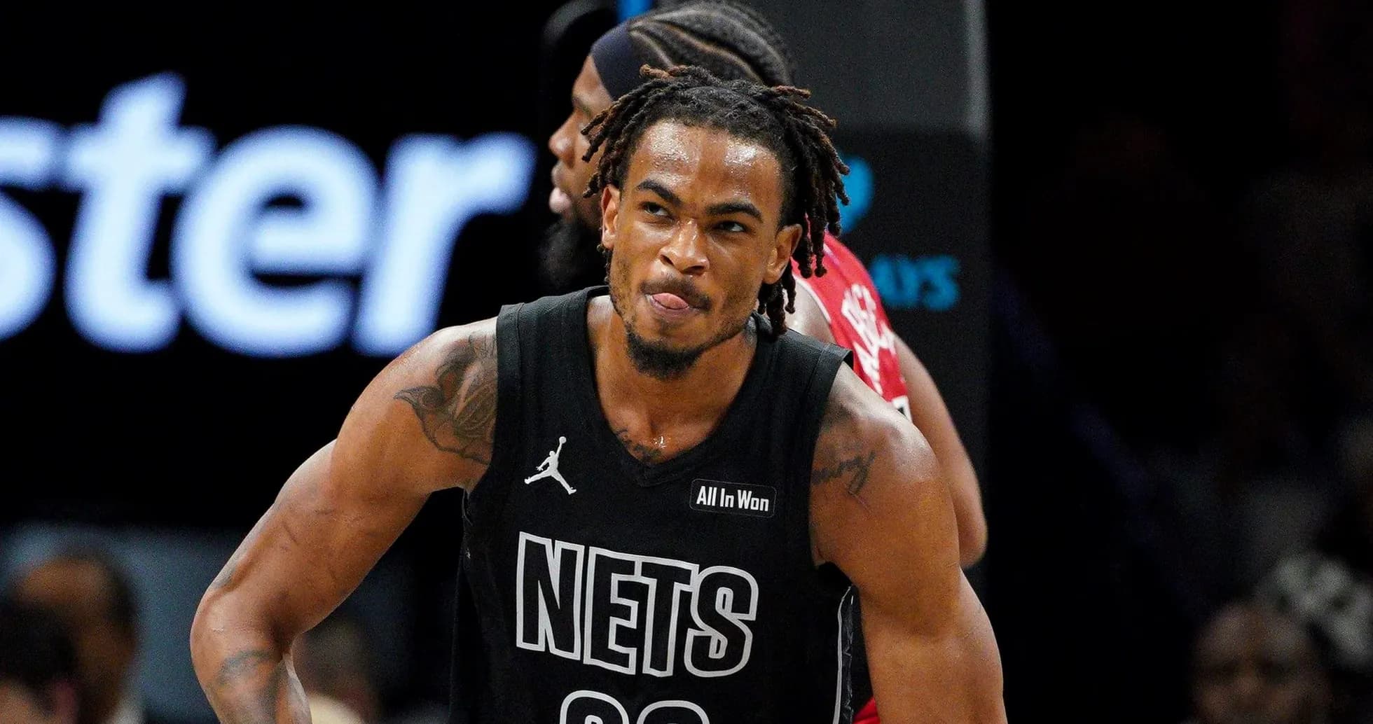 Player celebrating during a Brooklyn Nets game