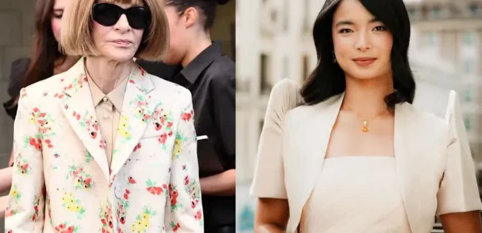 Two women in stylish outfits at event