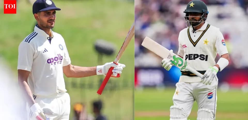 Two cricket players holding bats on field