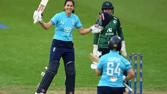 Batter celebrating a run during cricket match